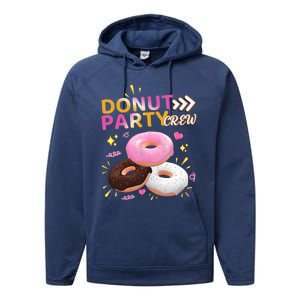 Donut Party Crew Family Matching Friends Donut Lover Funny Funny Gift Performance Fleece Hoodie