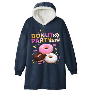 Donut Party Crew Family Matching Friends Donut Lover Funny Funny Gift Hooded Wearable Blanket