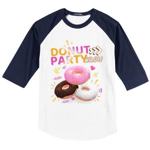 Donut Party Crew Family Matching Friends Donut Lover Funny Funny Gift Baseball Sleeve Shirt