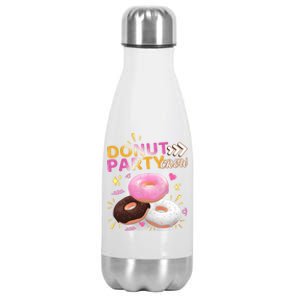 Donut Party Crew Family Matching Friends Donut Lover Funny Funny Gift Stainless Steel Insulated Water Bottle