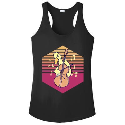 Duck Playing Cello Vintage Gift Ladies PosiCharge Competitor Racerback Tank