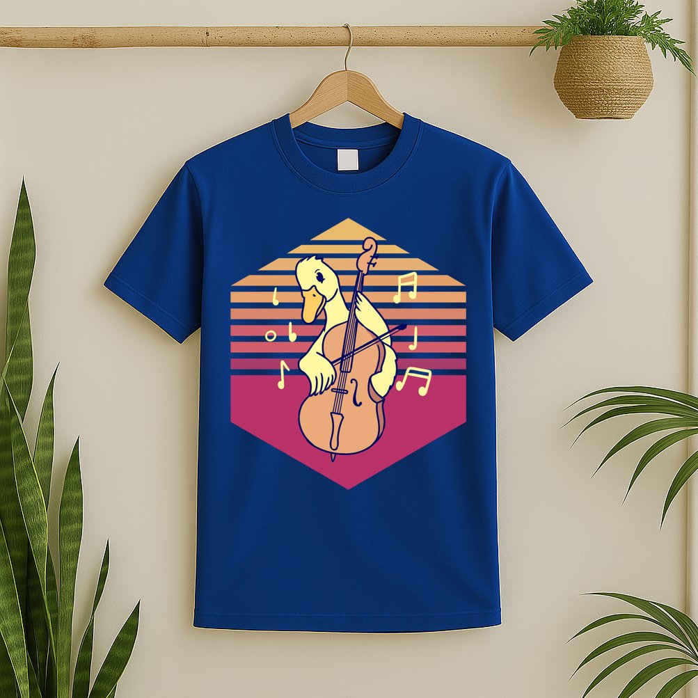 Duck Playing Cello Vintage Gift T-Shirt