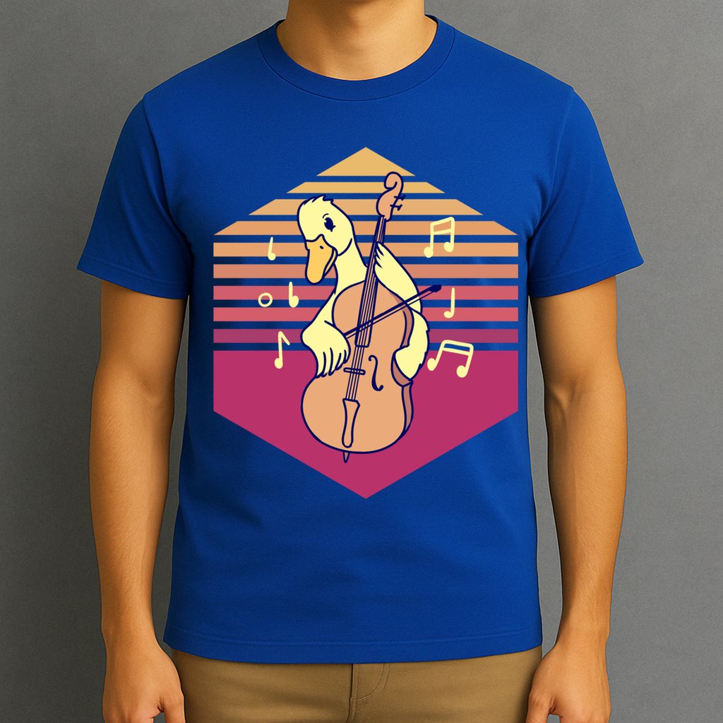 Duck Playing Cello Vintage Gift T-Shirt