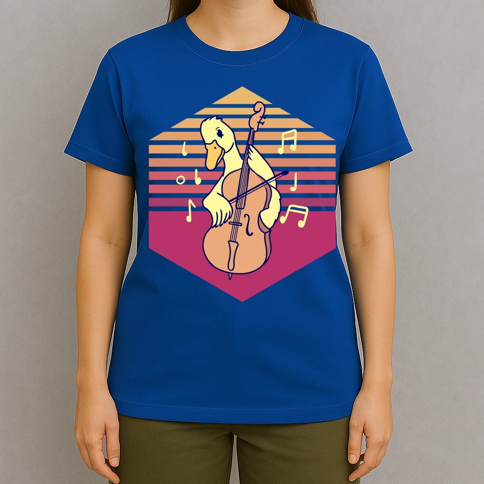 Duck Playing Cello Vintage Gift T-Shirt