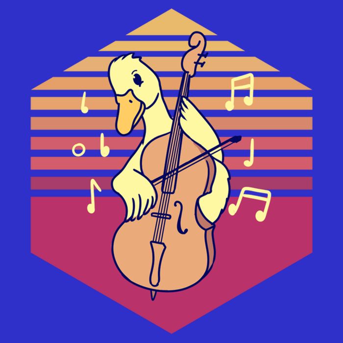 Duck Playing Cello Vintage Gift T-Shirt