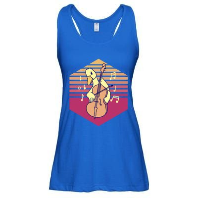 Duck Playing Cello Vintage Gift Ladies Essential Flowy Tank