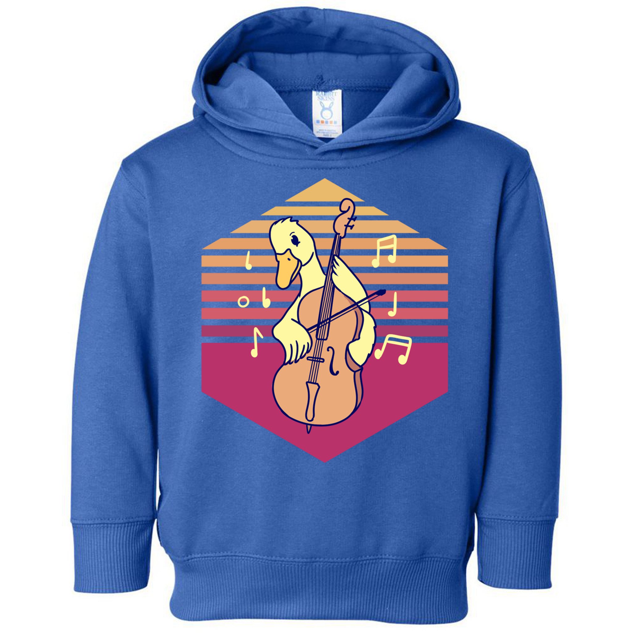 Duck Playing Cello Vintage Gift Toddler Hoodie