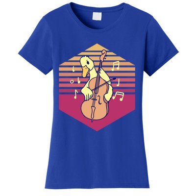 Duck Playing Cello Vintage Gift Women's T-Shirt