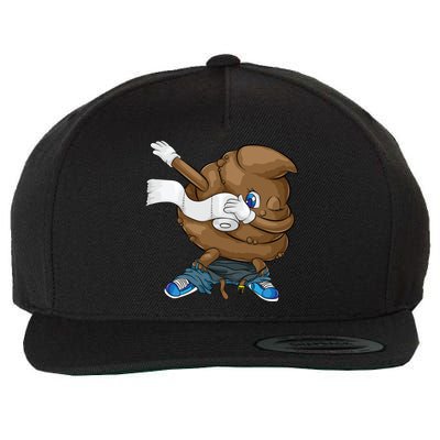 Dabbing Poop Cool Friendly Funny Pooping Gift Wool Snapback Cap