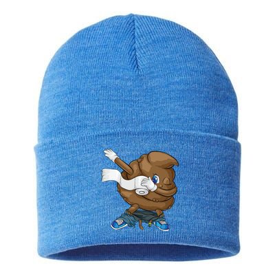 Dabbing Poop Cool Friendly Funny Pooping Gift Sustainable Knit Beanie