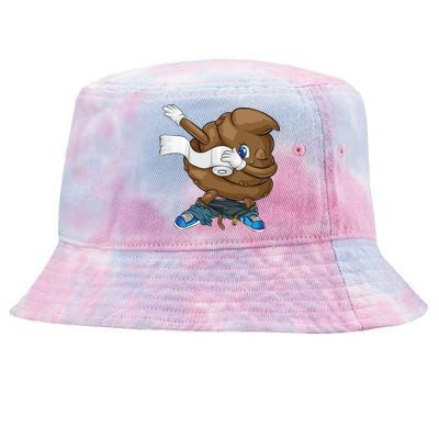 Dabbing Poop Cool Friendly Funny Pooping Gift Tie-Dyed Bucket Hat