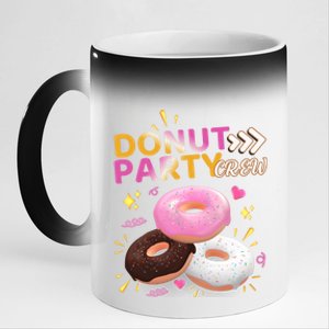 Donut Party Crew Family Matching Friends Donut Lover Funny Gift 11oz Black Color Changing Mug