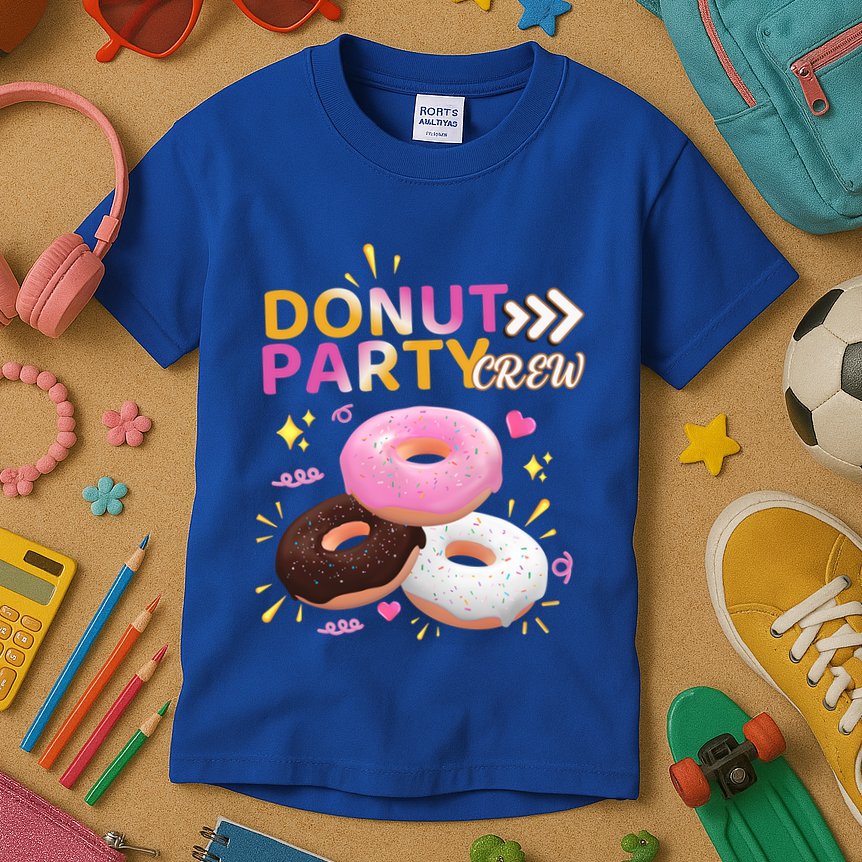 Donut Party Crew Family Matching Friends Donut Lover Funny Gift Kids T-Shirt