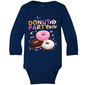 Donut Party Crew Family Matching Friends Donut Lover Funny Gift Baby Long Sleeve Bodysuit