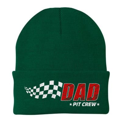 Dad Pit Crew Race Car Birthday Family Matching Pit Crew Knit Cap Winter Beanie