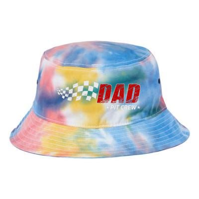 Dad Pit Crew Race Car Birthday Family Matching Pit Crew Tie Dye Newport Bucket Hat