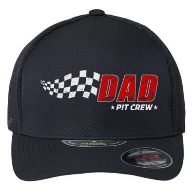 Dad Pit Crew Race Car Birthday Family Matching Pit Crew Flexfit Unipanel Trucker Cap