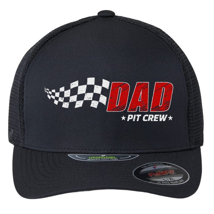 Dad Pit Crew Race Car Birthday Family Matching Pit Crew Flexfit Unipanel Trucker Cap