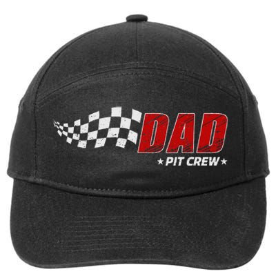 Dad Pit Crew Race Car Birthday Family Matching Pit Crew 7-Panel Snapback Hat