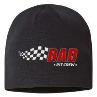 Dad Pit Crew Race Car Birthday Family Matching Pit Crew Sustainable Beanie