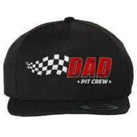 Dad Pit Crew Race Car Birthday Family Matching Pit Crew Wool Snapback Cap