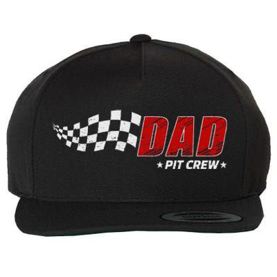 Dad Pit Crew Race Car Birthday Family Matching Pit Crew Wool Snapback Cap