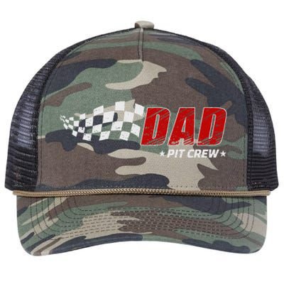 Dad Pit Crew Race Car Birthday Family Matching Pit Crew Retro Rope Trucker Hat Cap