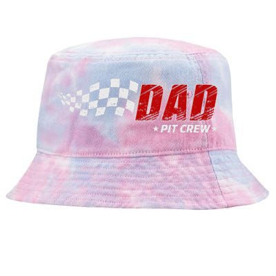 Dad Pit Crew Race Car Birthday Family Matching Pit Crew Tie-Dyed Bucket Hat