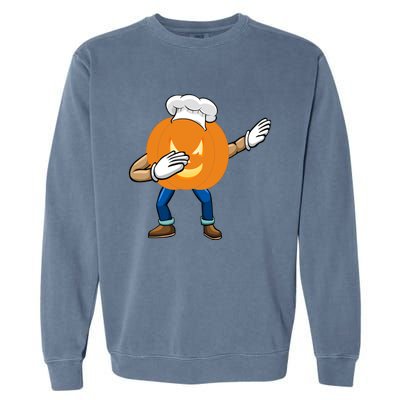 Dabbing Pumpkin Chef Gift Funny Halloween Chef Cool Gift Garment-Dyed Sweatshirt