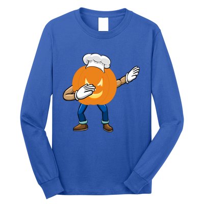 Dabbing Pumpkin Chef Gift Funny Halloween Chef Cool Gift Long Sleeve Shirt