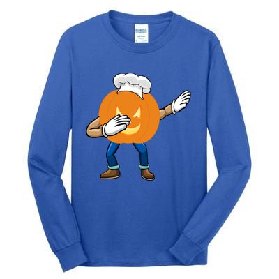 Dabbing Pumpkin Chef Gift Funny Halloween Chef Cool Gift Tall Long Sleeve T-Shirt