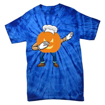 Dabbing Pumpkin Chef Gift Funny Halloween Chef Cool Gift Tie-Dye T-Shirt