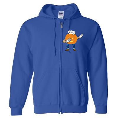 Dabbing Pumpkin Chef Gift Funny Halloween Chef Cool Gift Full Zip Hoodie