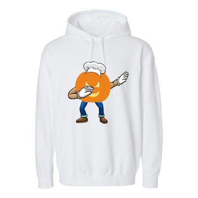 Dabbing Pumpkin Chef Gift Funny Halloween Chef Cool Gift Garment-Dyed Fleece Hoodie