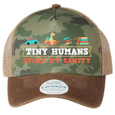 Daycare Provider Care Tiny Hu Stole My Sanity Funny Gift Legacy Tie Dye Trucker Hat