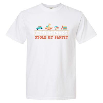 Daycare Provider Care Tiny Hu Stole My Sanity Funny Gift Garment-Dyed Heavyweight T-Shirt