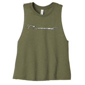 DSLR Photographer Camera Silhouette Funny Photography Women's Racerback Cropped Tank