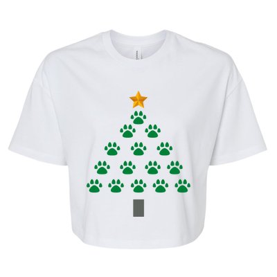 Dog Paws Christmas Tree Gift Bella+Canvas Jersey Crop Tee