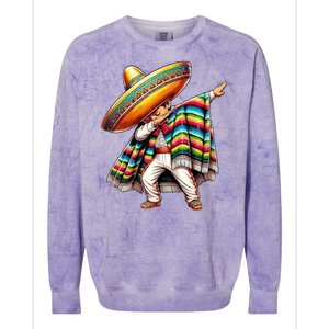 Dabbing Poncho Cinco De Mayo Mexican Holiday Colorblast Crewneck Sweatshirt