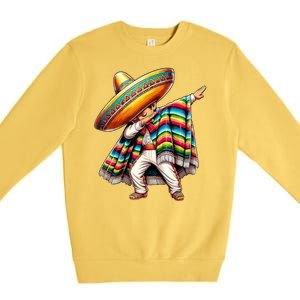 Dabbing Poncho Cinco De Mayo Mexican Holiday Premium Crewneck Sweatshirt