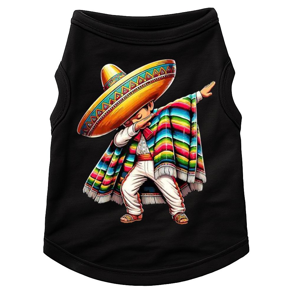 Dabbing Poncho Cinco De Mayo Mexican Holiday Doggie Tank