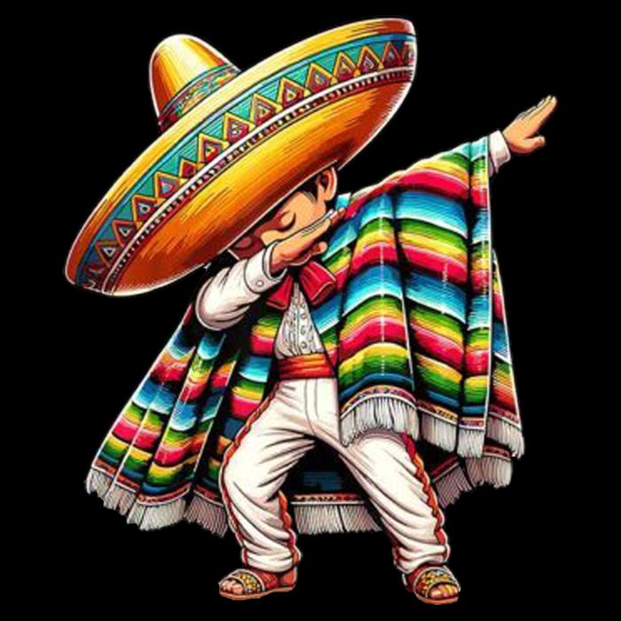 Dabbing Poncho Cinco De Mayo Mexican Holiday 7-Panel Snapback Hat