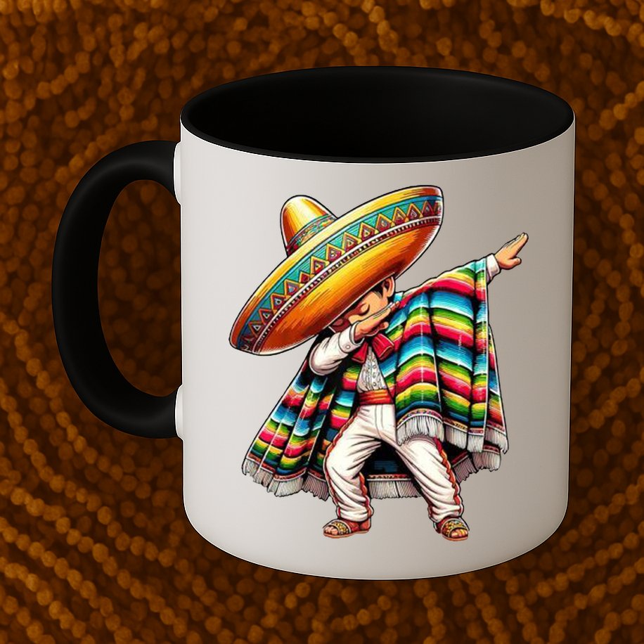 Dabbing Poncho Cinco De Mayo Mexican Holiday Mug