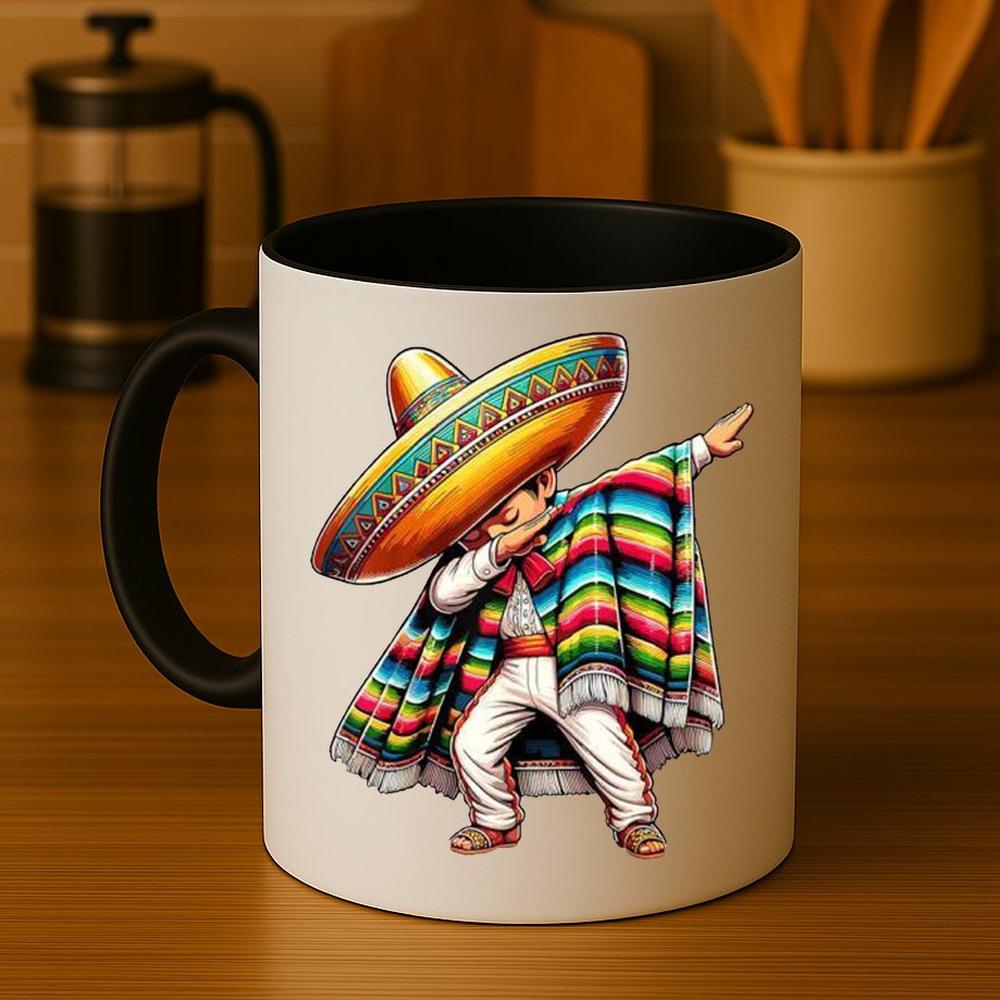 Dabbing Poncho Cinco De Mayo Mexican Holiday Mug