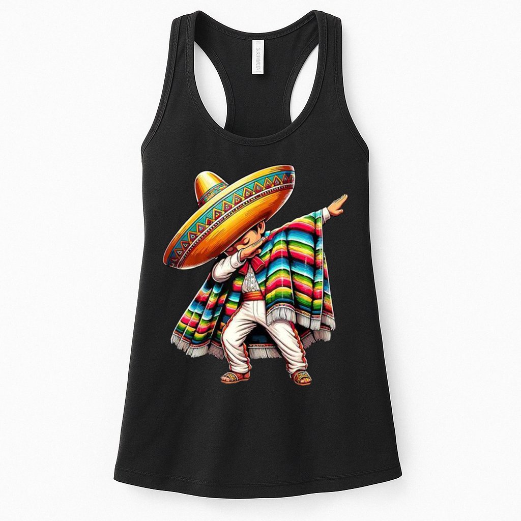 Dabbing Poncho Cinco De Mayo Mexican Holiday Womens Tank Top