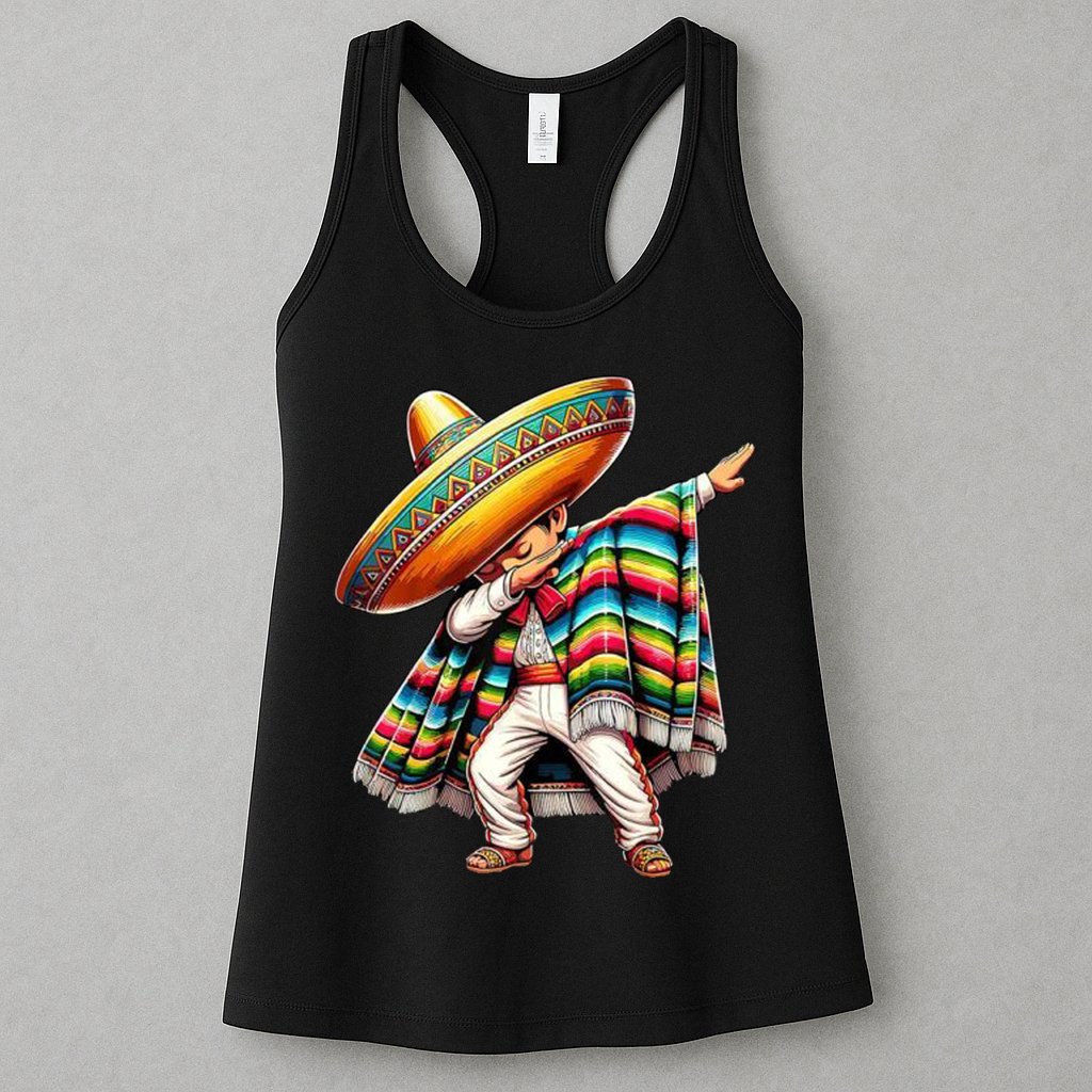 Dabbing Poncho Cinco De Mayo Mexican Holiday Womens Tank Top