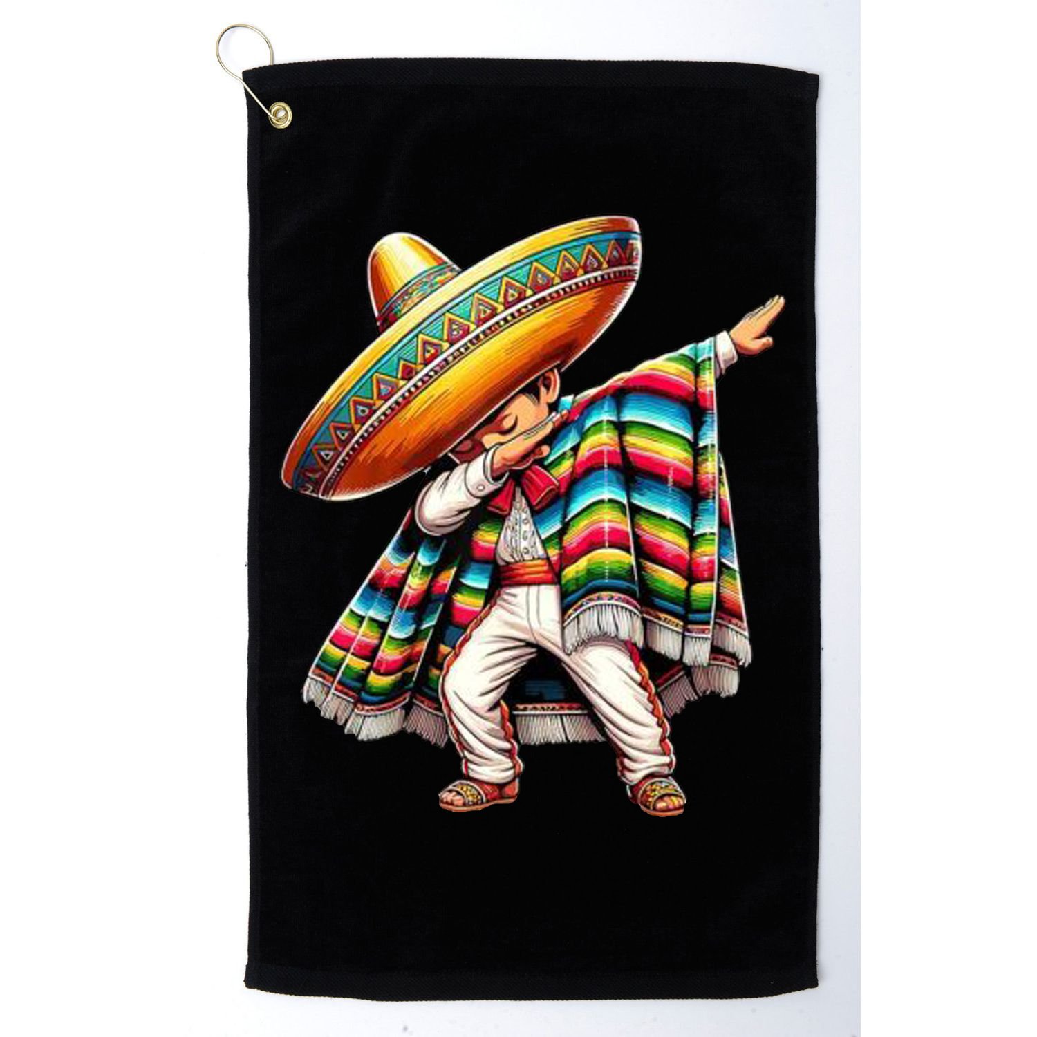 Dabbing Poncho Cinco De Mayo Mexican Holiday Golf Towel