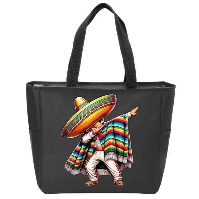 Dabbing Poncho Cinco De Mayo Mexican Holiday Zip Tote Bag