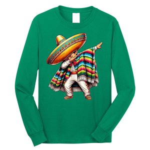 Dabbing Poncho Cinco De Mayo Mexican Holiday Long Sleeve Shirt