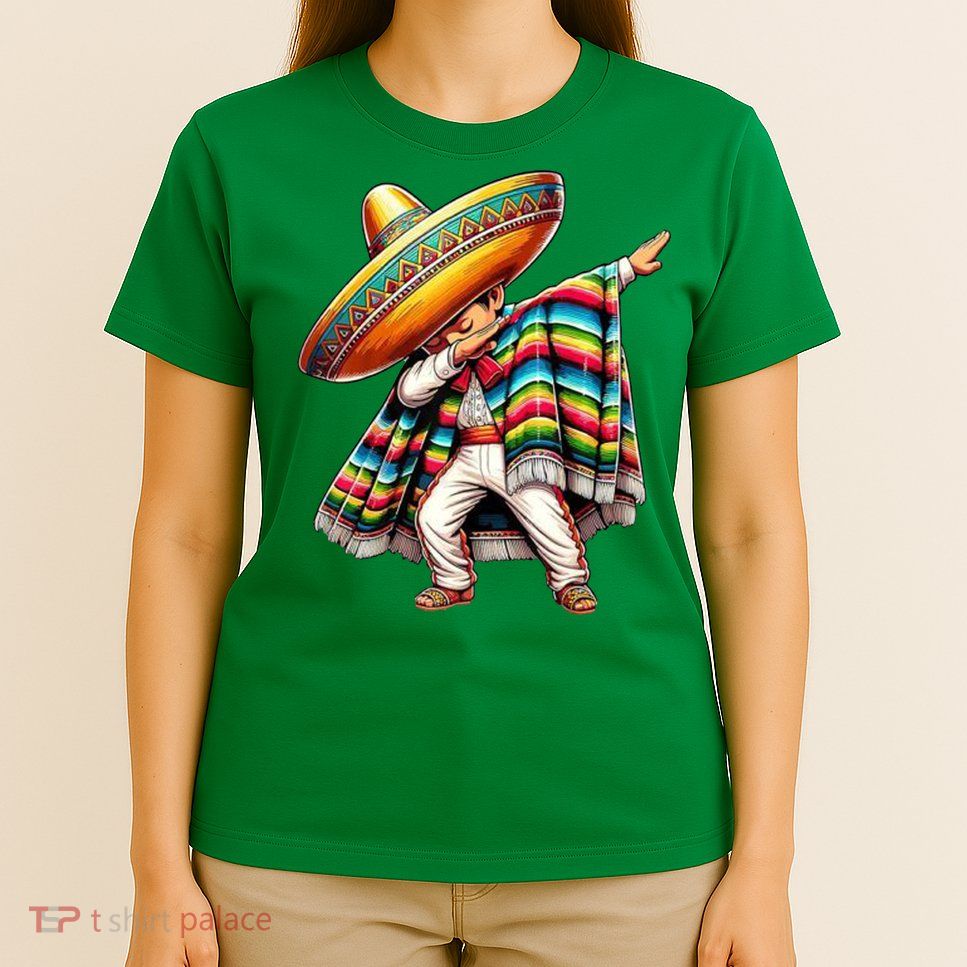 Dabbing Poncho Cinco De Mayo Mexican Holiday T-Shirt